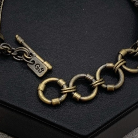 💗Bronze US Flag 3 Charm Ginger Snaps & Co. Snap Button Bracelet - Picture 7 of 8